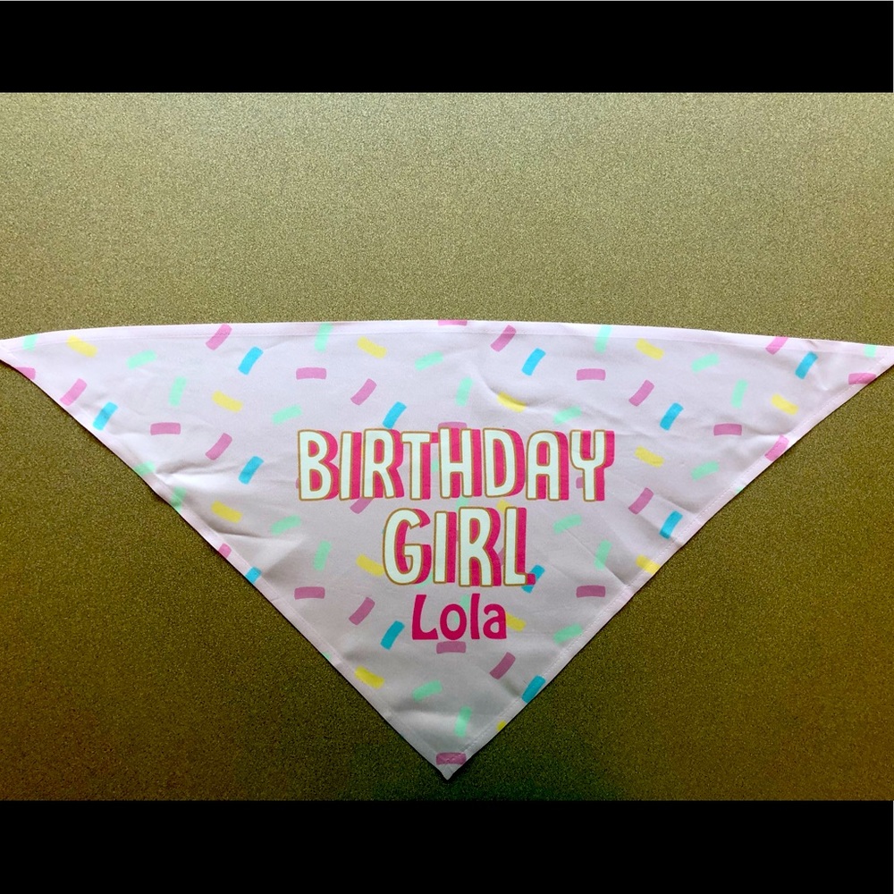 Dog Bandana “Birthday Girl Lola” - never used